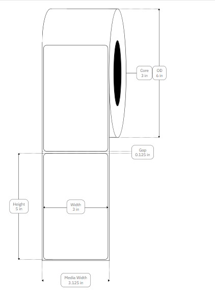 3x5 Inkjet Gloss Paper Inkjet Roll Label